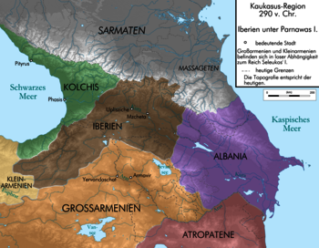 Karte des Kaukasus um 290 v. Chr.