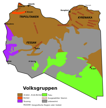 Ethnische Karte Libyens