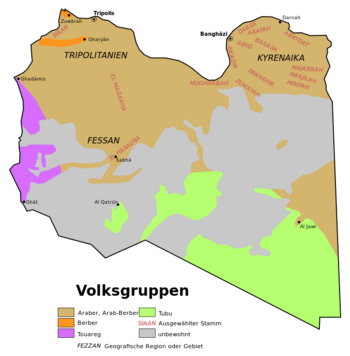 Ethnische Karte Libyens