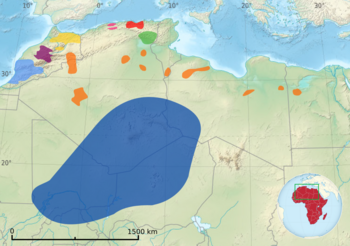 Karte der Lebensräume der Berberstämme