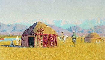 Gemälde einer kirgisischen Jurte