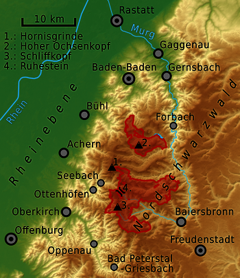 Lage Nationalpark Schwarzwald, Karte