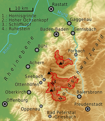 Lage Nationalpark Schwarzwald, Karte