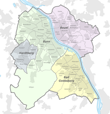 Stadtteile Bonn Karte