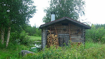 Sauna-Blockhütte in Finnland