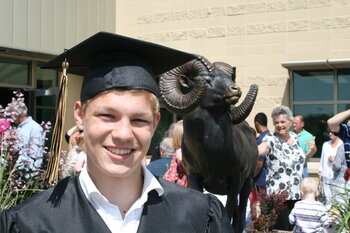 Austauschschüler bei seiner Graduation in Iowa