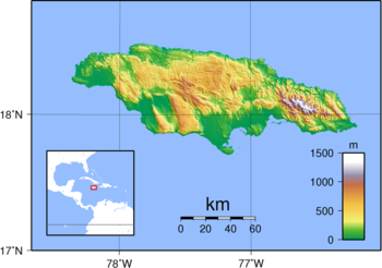 Topografische Karte von Jamaika