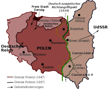 Geschichte von Belarus: Grenzverläufe Polens zwischen 1918 und 1945