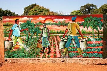 Wandgemälde in Burkina Faso