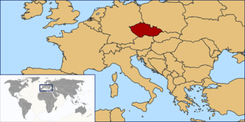 Lage von Tschechien in Europa