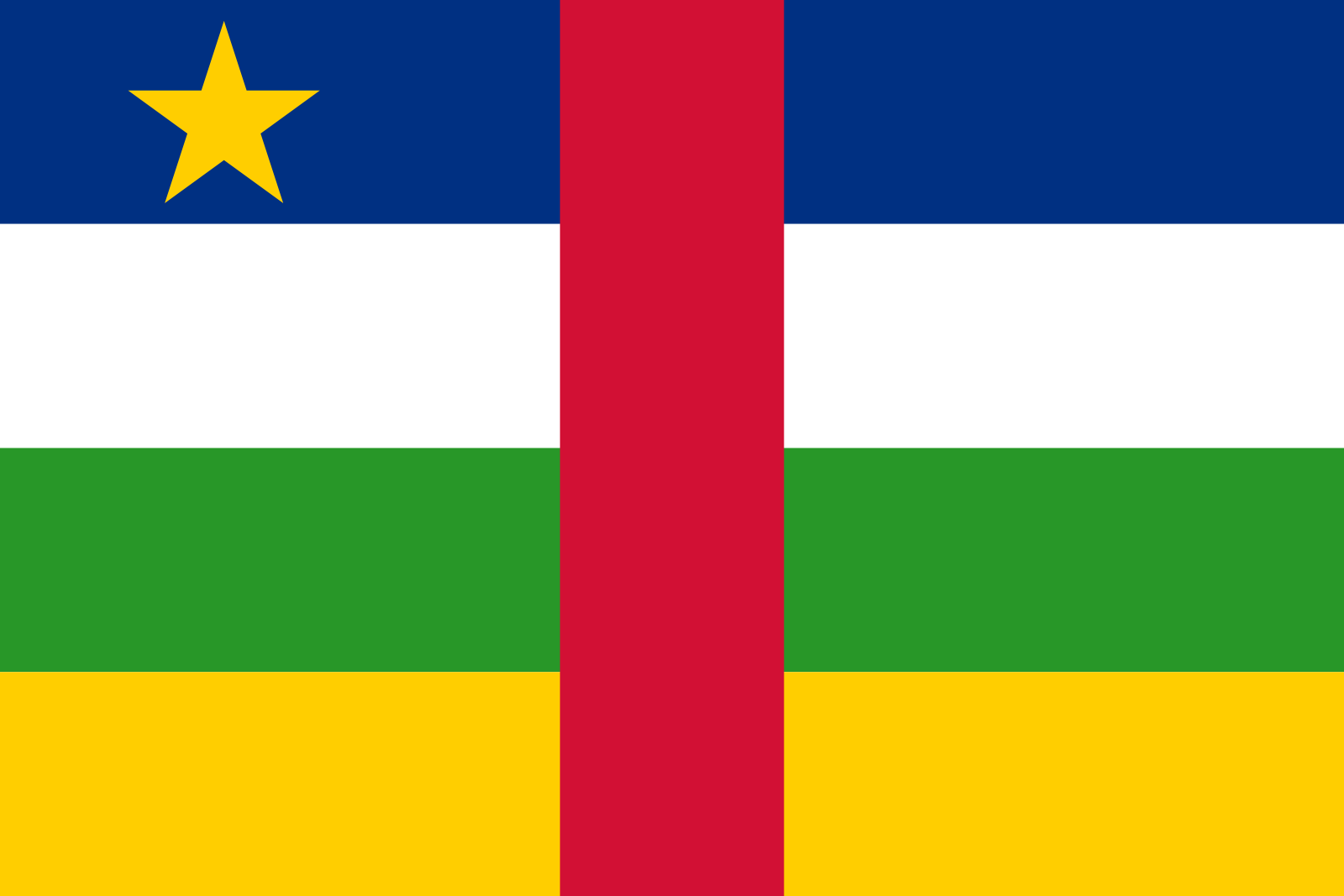 Zentralafrikanische Republiks Flagge