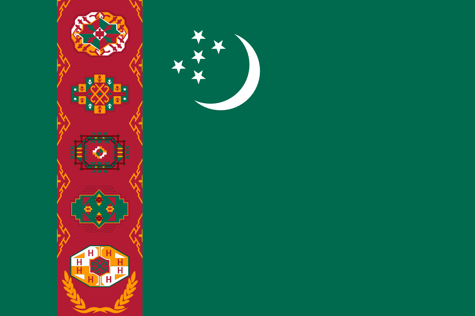 Turkmenistans Flagge