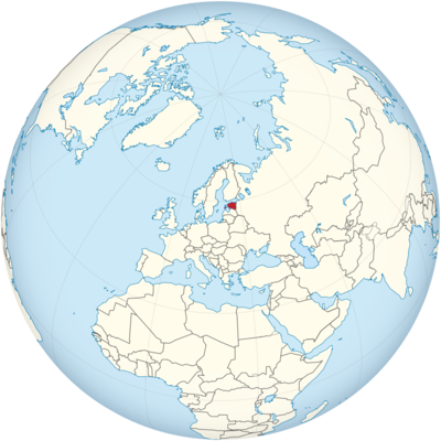 Estland auf Globus