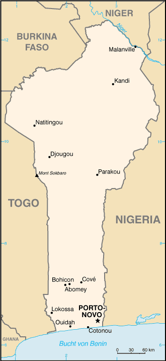Karte von Benin Benin Karte