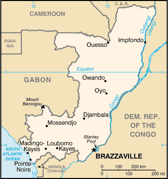 Karte der Republik Kongo