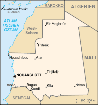 Karte von Mauretanien