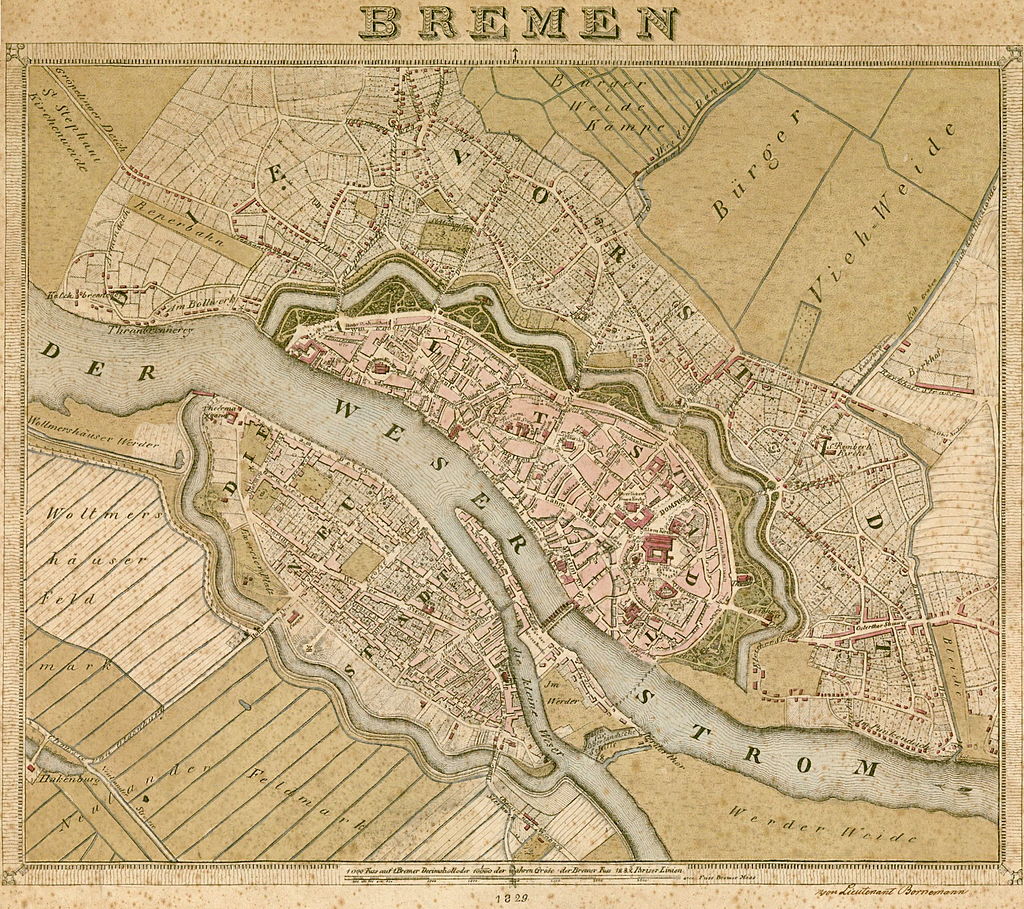 Stadtplan Bremen 1828