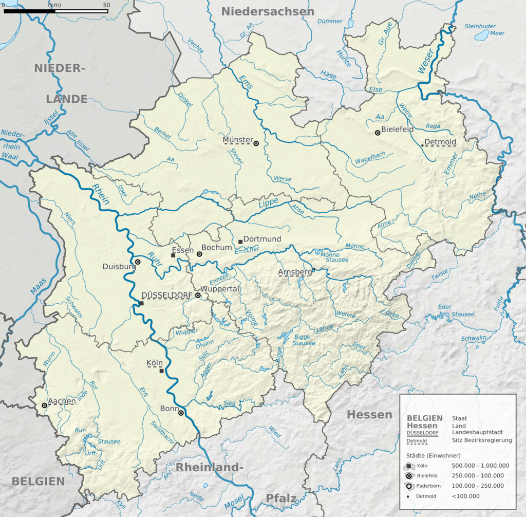 Nordrhein Westfalen Karte Flüsse