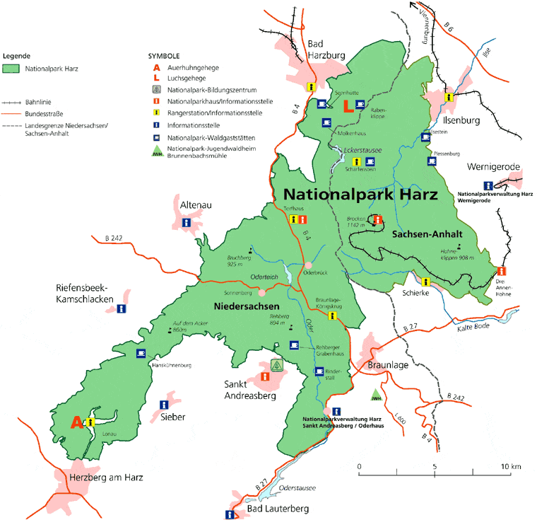 Karte Nationalpark Harz