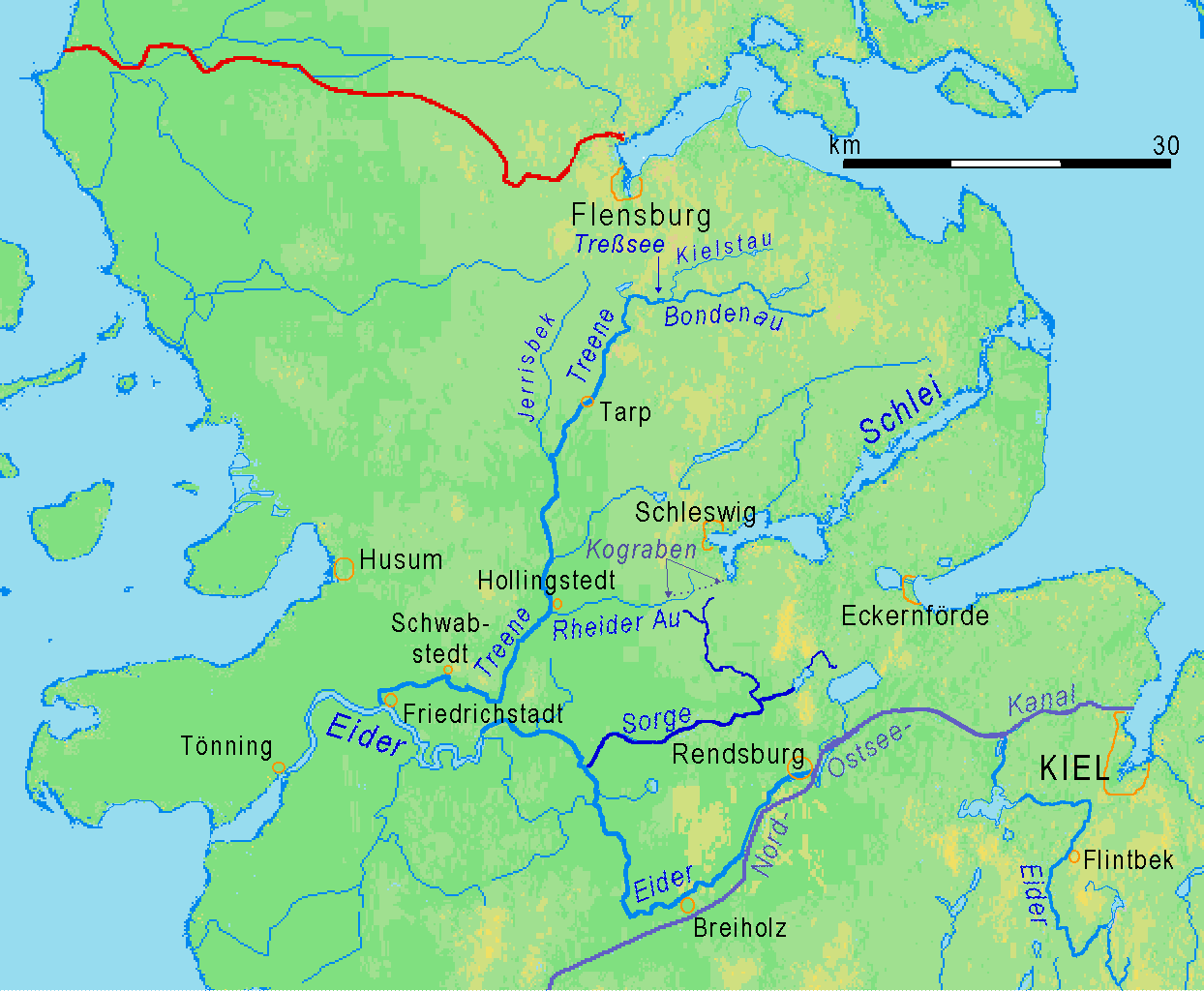 Flüsse Schleswig-Holstein Karte