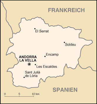Karte von Andorra