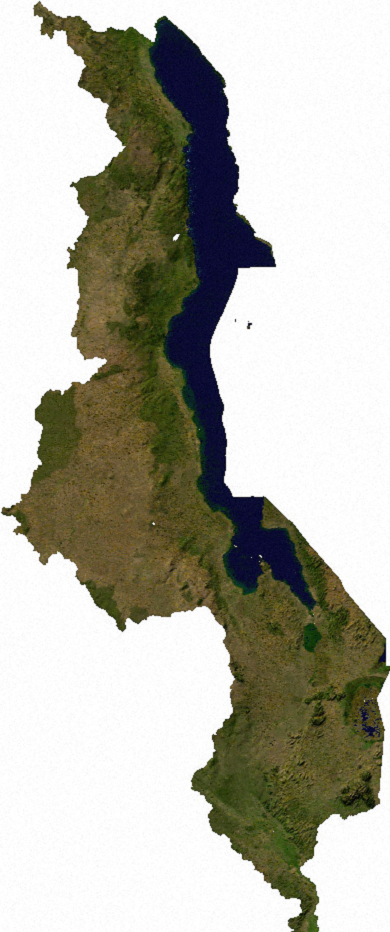 Malawi vom Satelliten aus aufgenommen