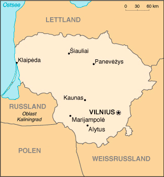 Lage von Vilnius