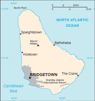 Karte von Barbados
