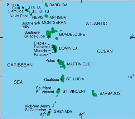 Kleine Antillen Karte