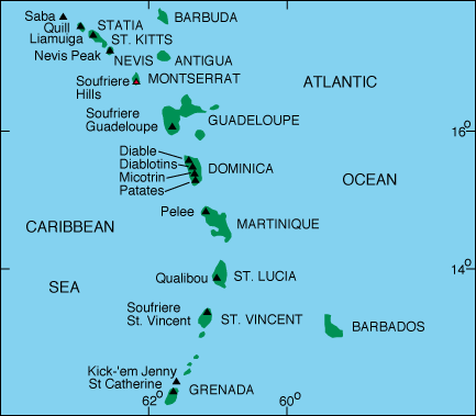 St. Lucia Antillen Kleine Antillen Karte