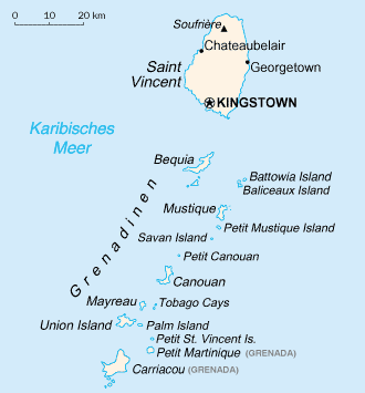 Karte St. Vincent und die Grenadinen